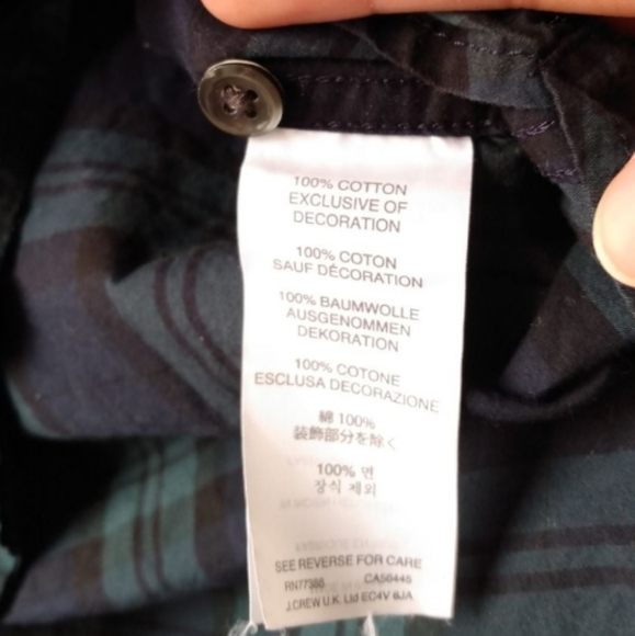 J CREW Black Watch Beaded Trim Button Down top size 6 - Picture 8 of 12